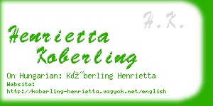 henrietta koberling business card